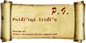 Polónyi Iziás névjegykártya